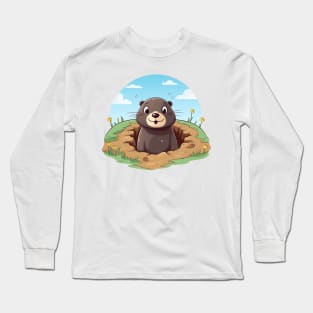 Cute mole peeked Long Sleeve T-Shirt